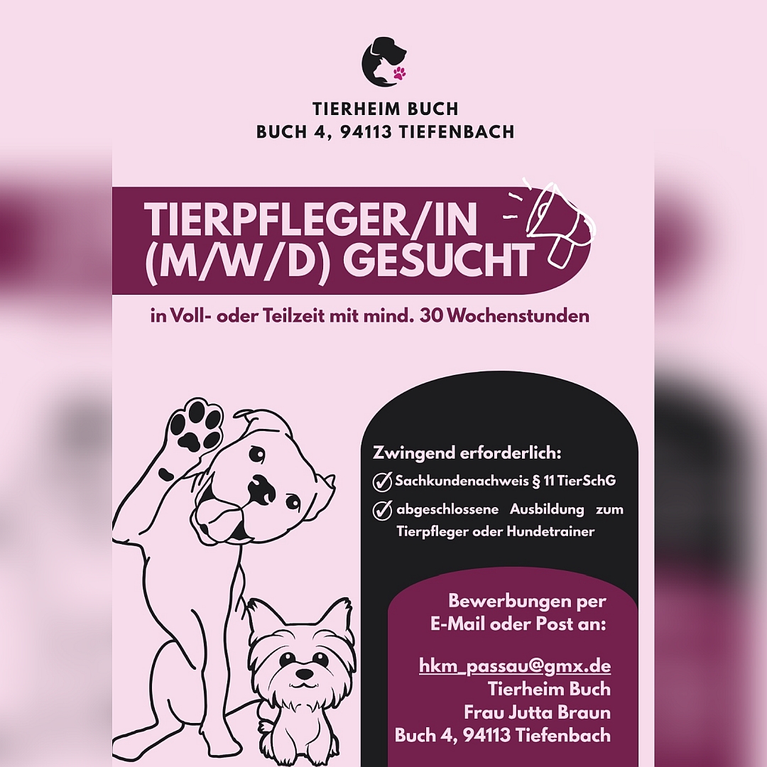 Tierpfleger/in (M/W/D) gesucht